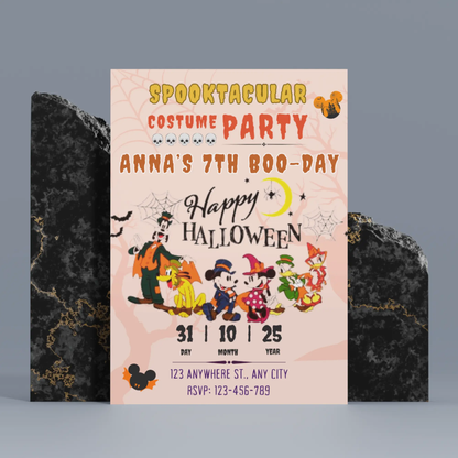 Mickey Mouse Costume Birthday Party Invitation Template - CreativeRino