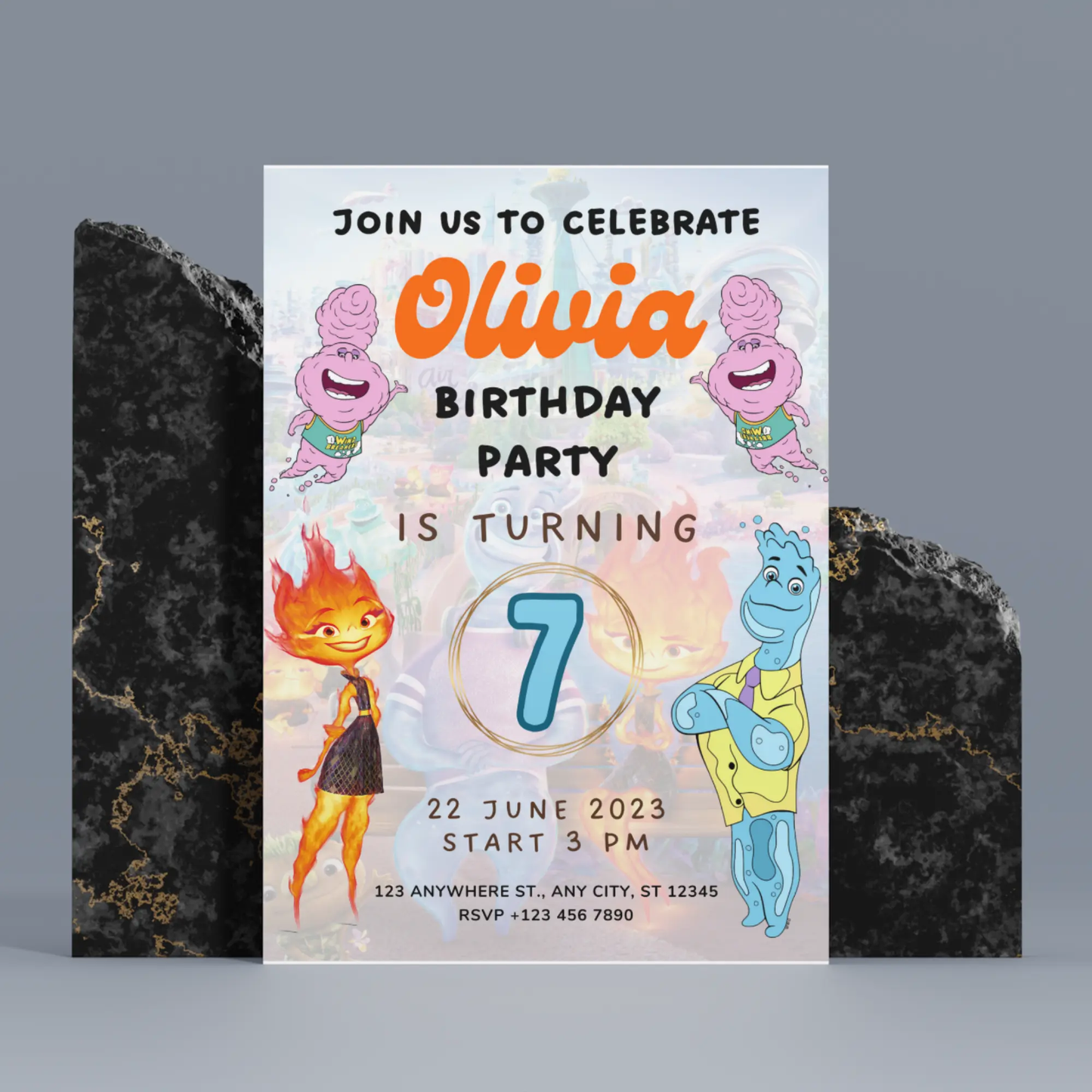 Elemental Birthday Party Invitation Template - CreativeRino