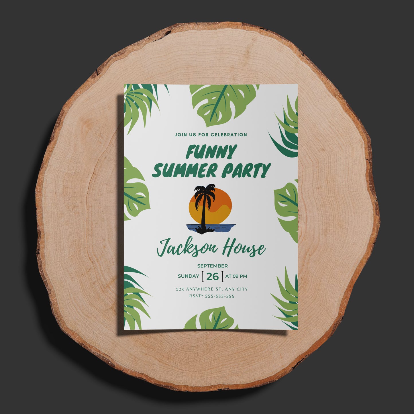 Funny Summer Party Invite | Summer Party Invitation Canva Template