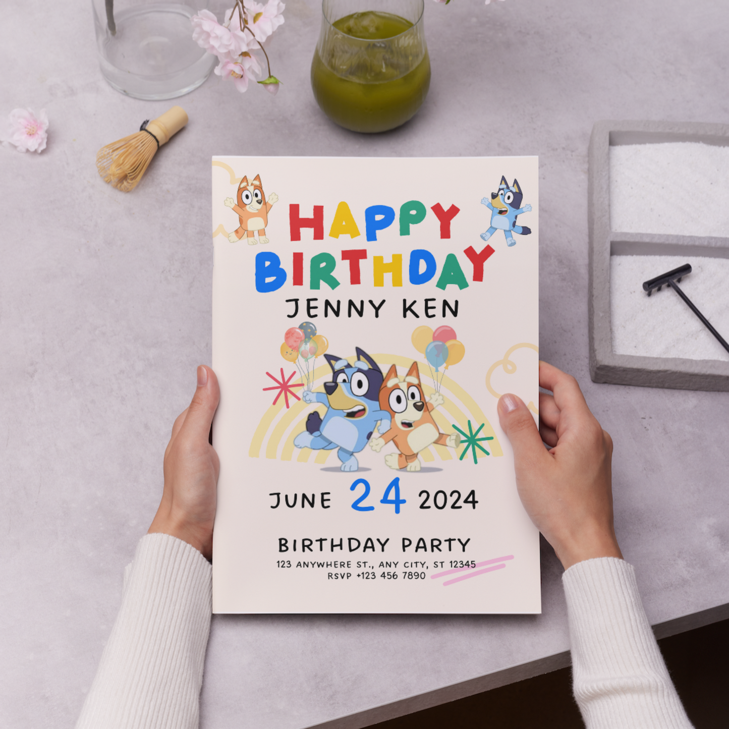 Bluey and Bingo Birthday Party Invitation Template