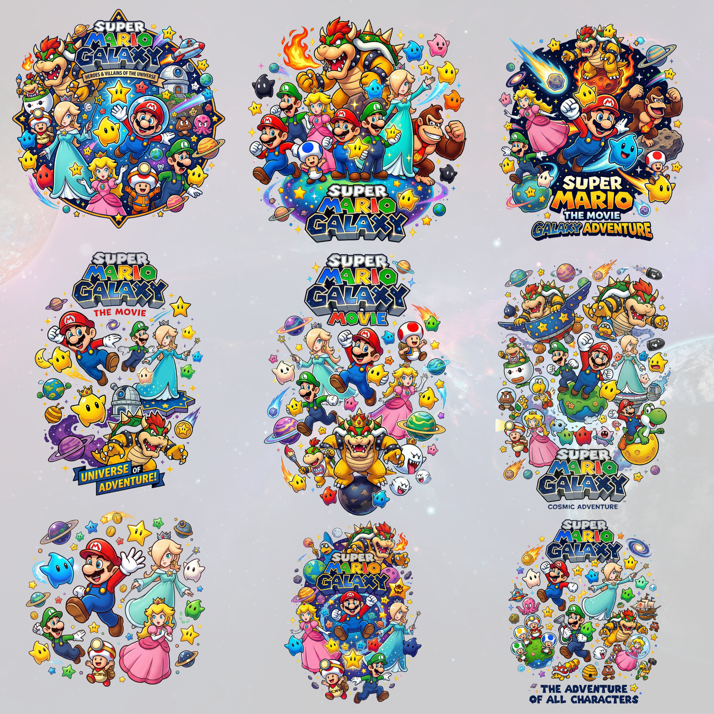 Super Mario Galaxy Movie PNG Bundle | Mario Galaxy Characters Clipart CreativeRino