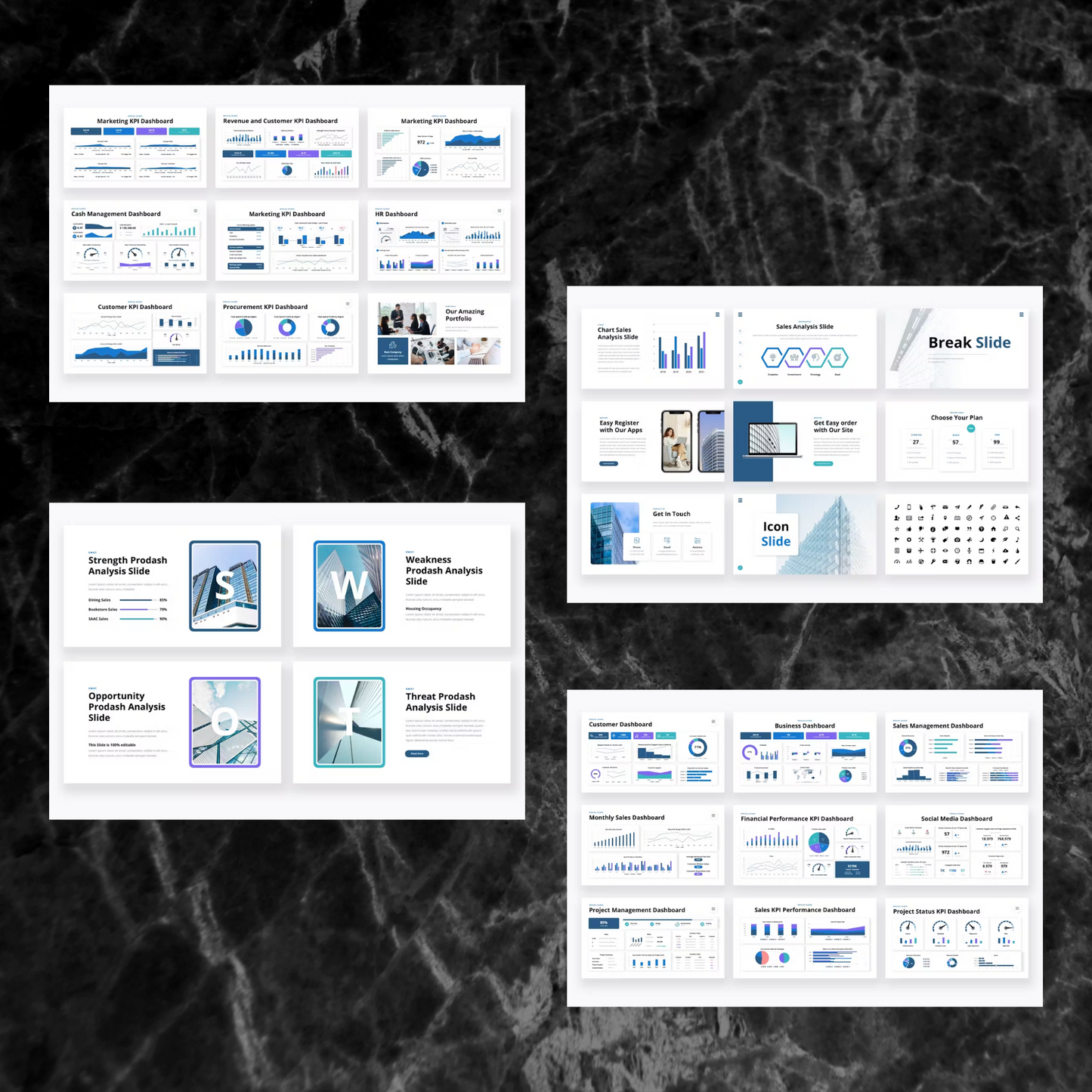 20 KPI Dashboard Powerpoint Presentation Template Bundle