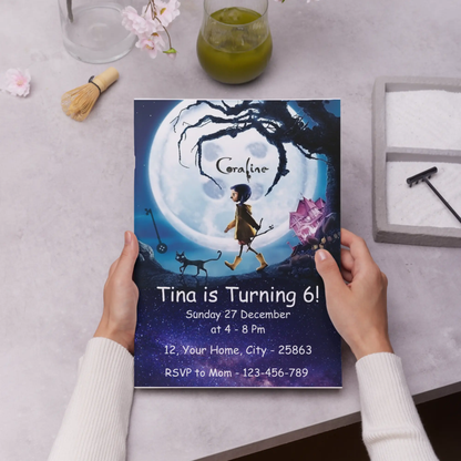 Coraline Birthday Invitation Template - CreativeRino