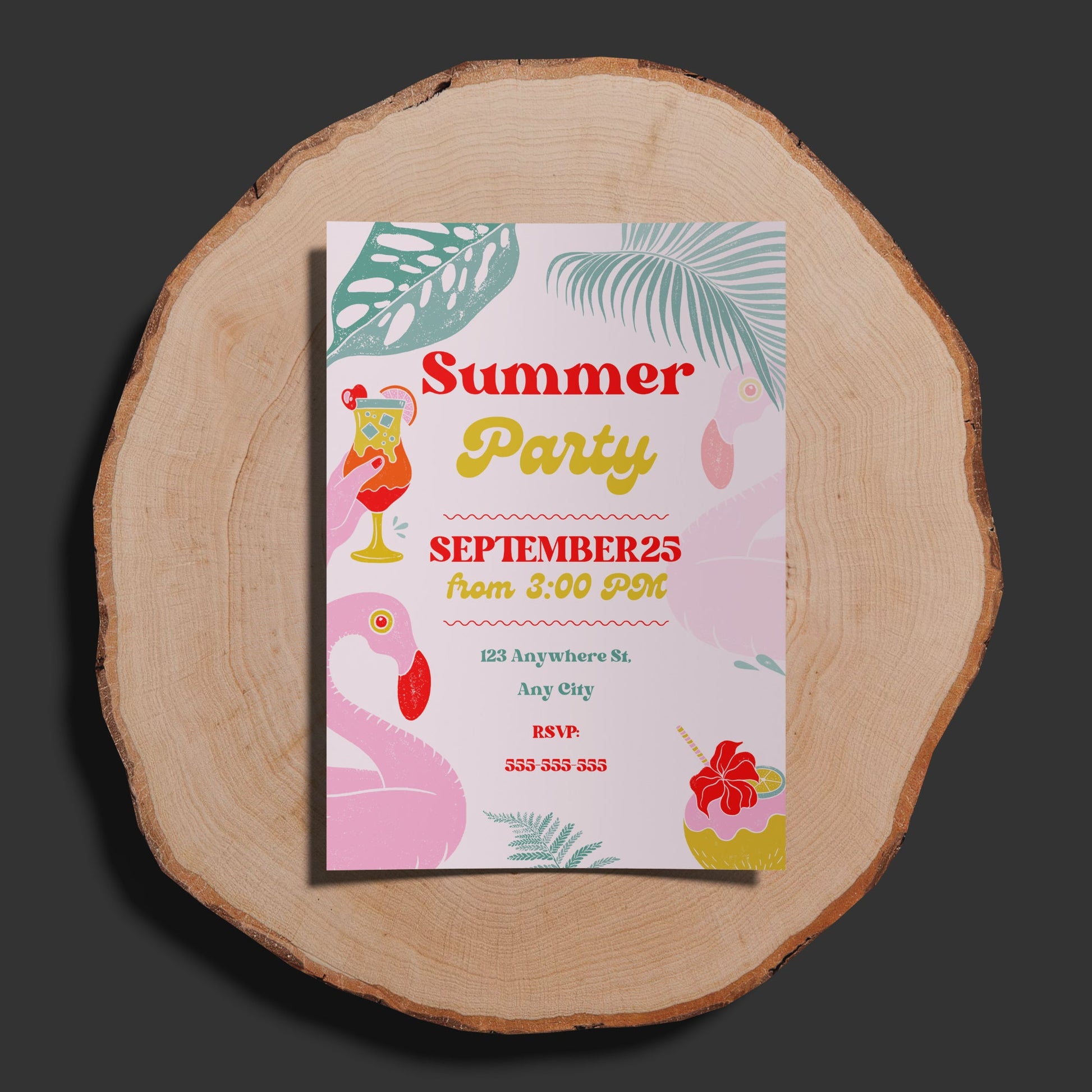Summer Party Invite | Summer Party Invitation Canva Template CreativeRino