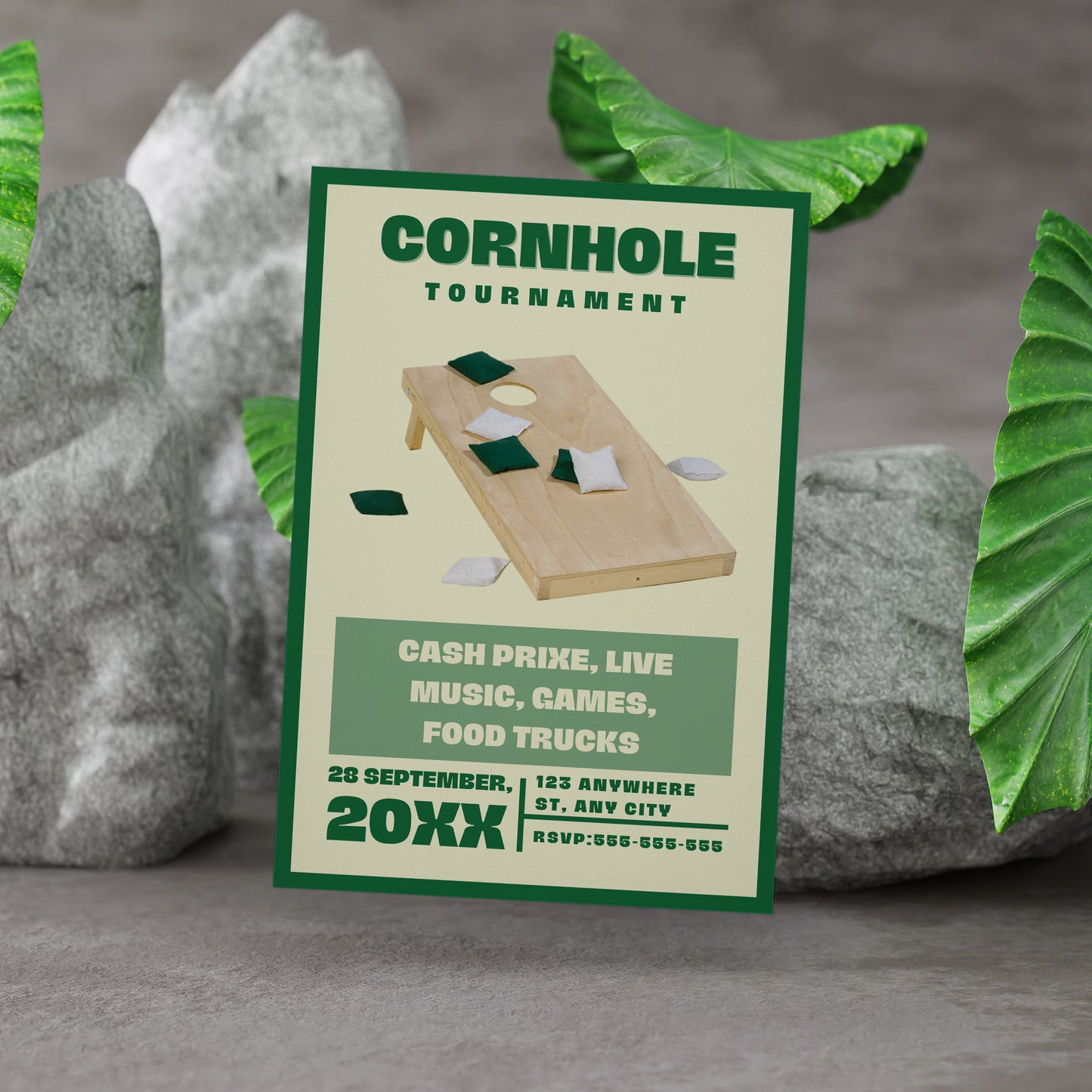 Cornhole Tournament Flyer Template | Cornhole Tournament Fundraiser Flyer