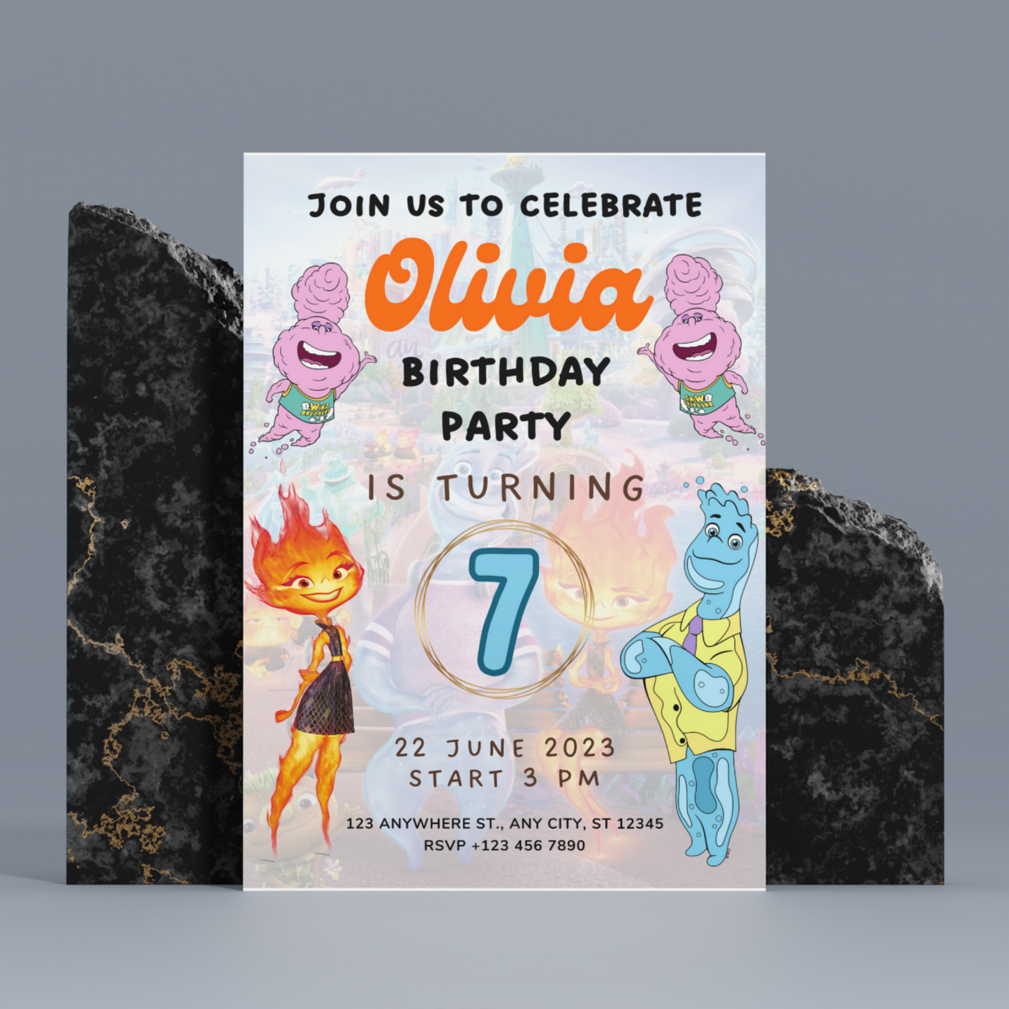 Elemental Birthday Party Invitation Template