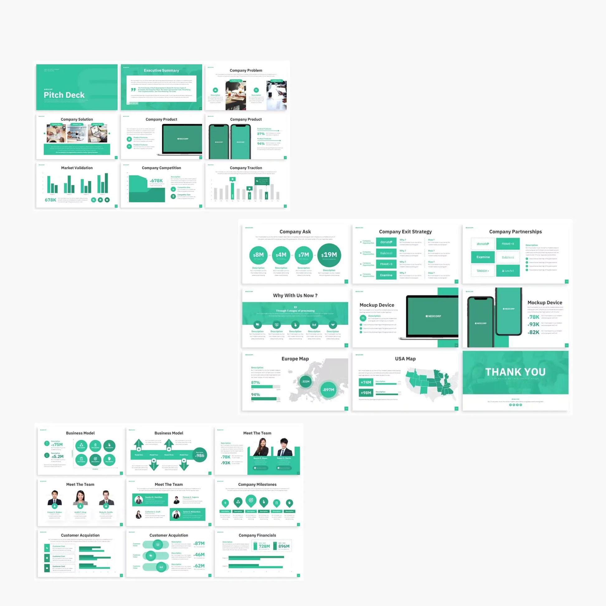 10 Pitch Deck Google Slides and Powerpoint Presentation Template Bundle - CreativeRino