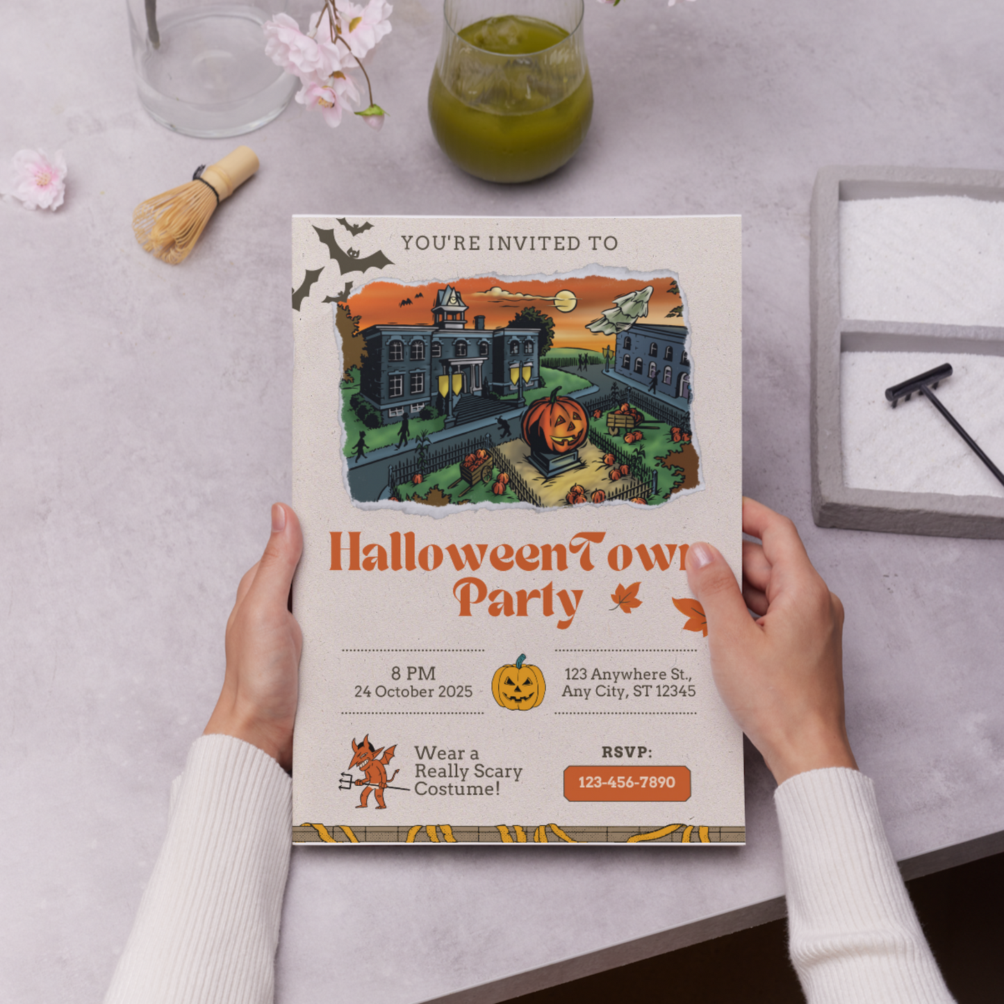 Halloweentown Party Invitation Template | Retro Halloweentown University Est 1998