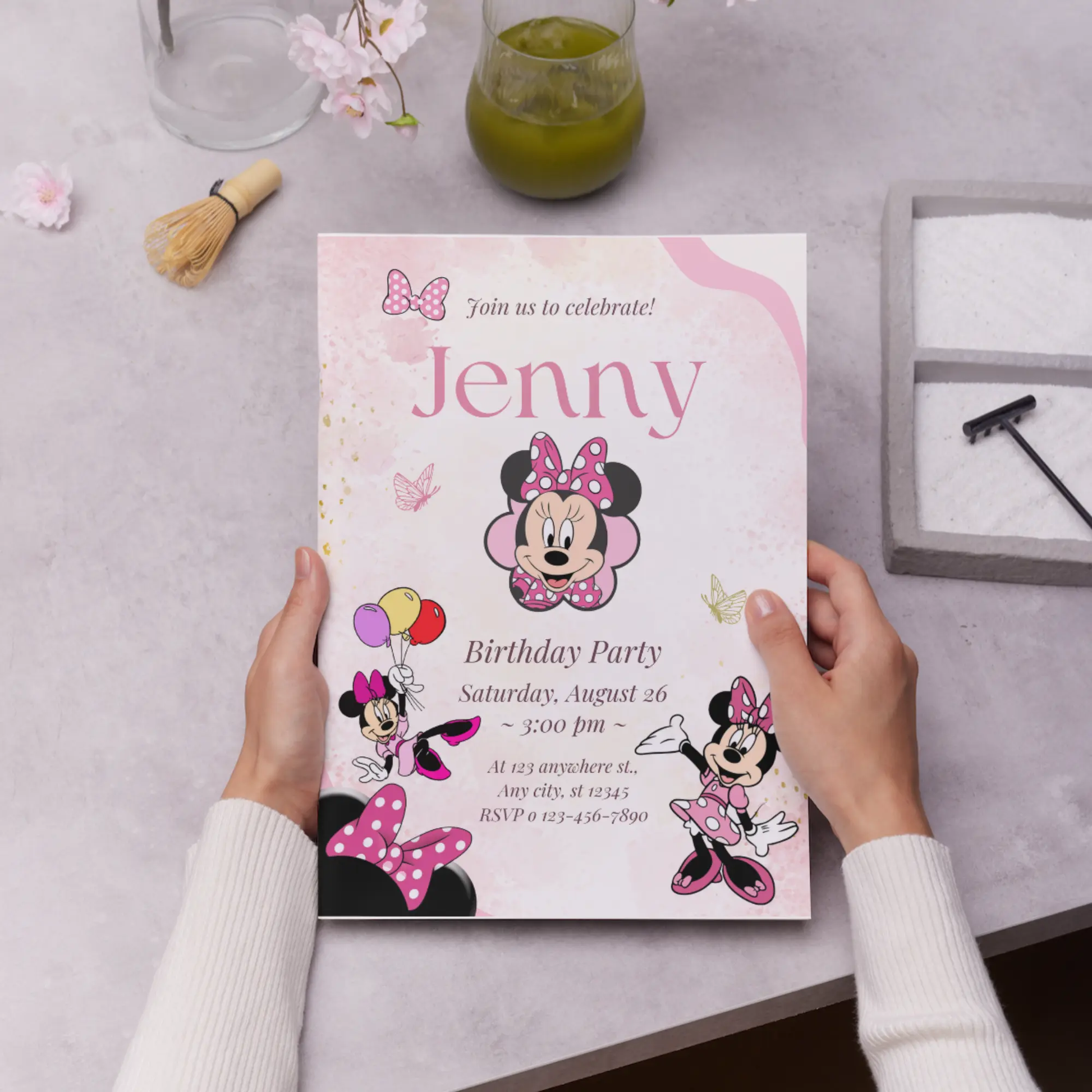 Minnie Mouse Birthday Invitation Template - CreativeRino