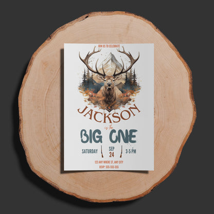 The Big One Hunting Birthday Invitation Template - CreativeRino