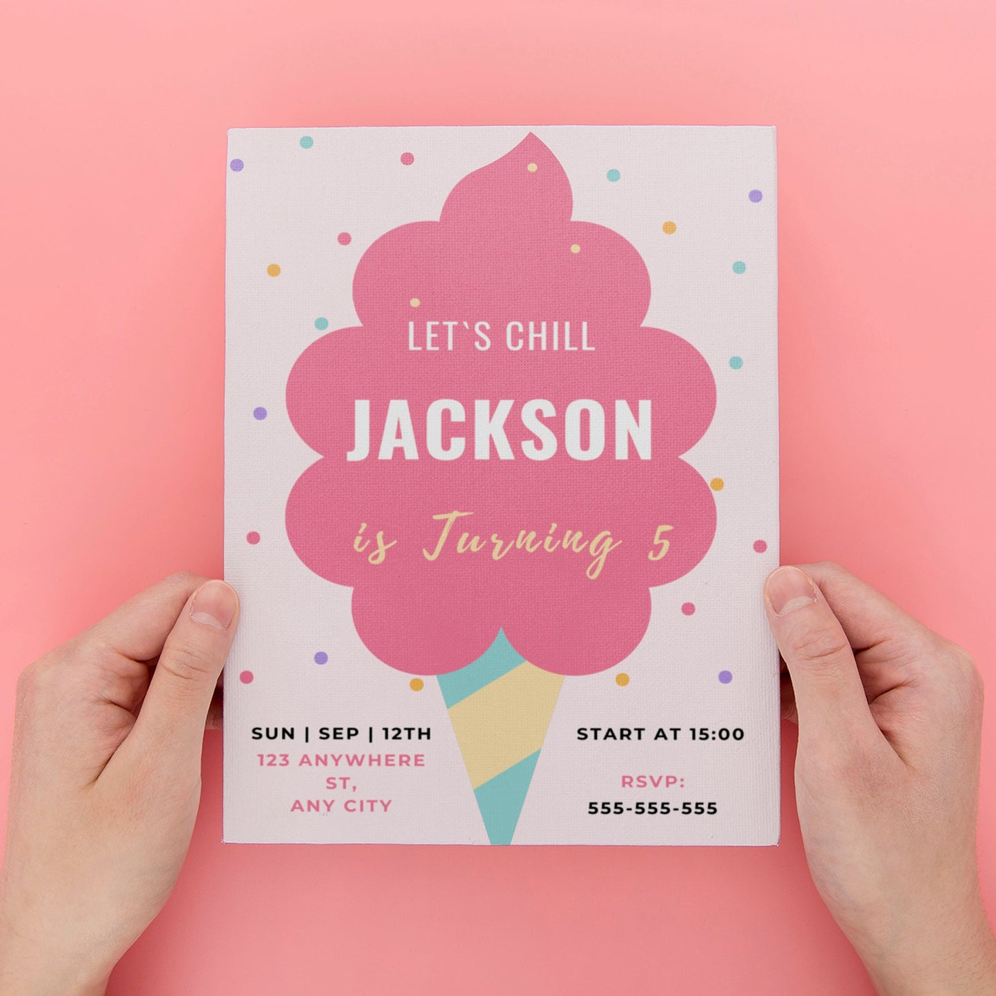 Snow Cone Party Invite | Snow Cone Birthday Invitation Canva Template CreativeRino