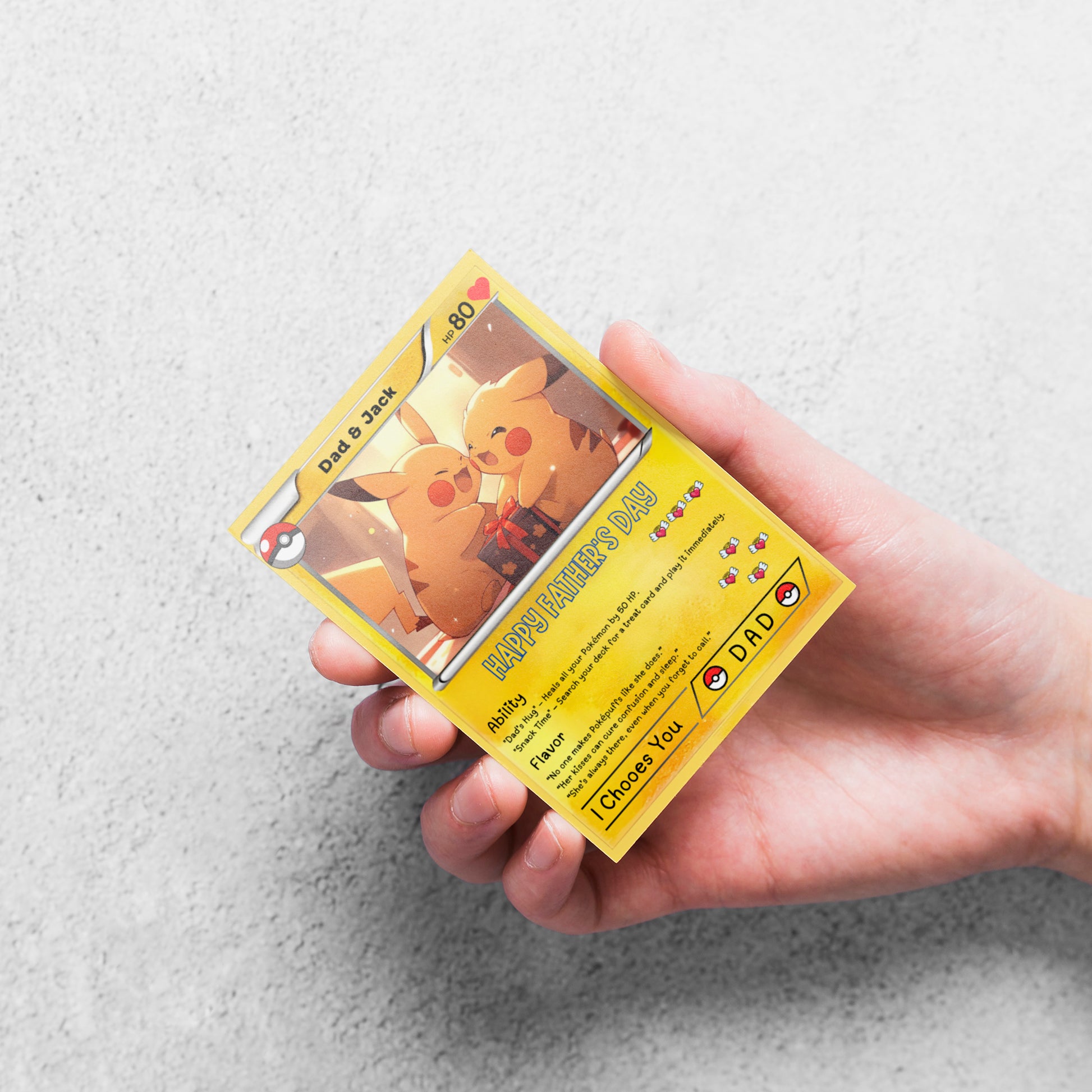 Poke Father's Day Card, Editable Pokemon Custom Gift for Dad, CreativeRino Poke Father's Day Card, Editable Pokemon Custom Gift for Dad, CreativeRino