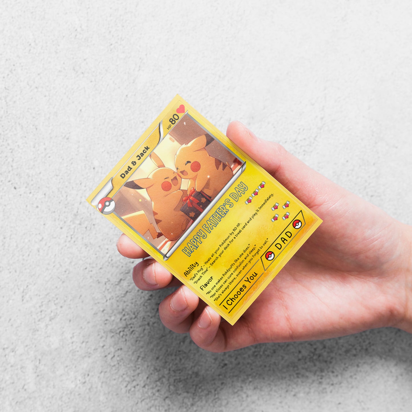 Poke Father's Day Card, Editable Pokemon Custom Gift for Dad, Printable Father's Day Gifts Custom Pokemon Card, Pokemon Presents Dad Gifts - CreativeRino