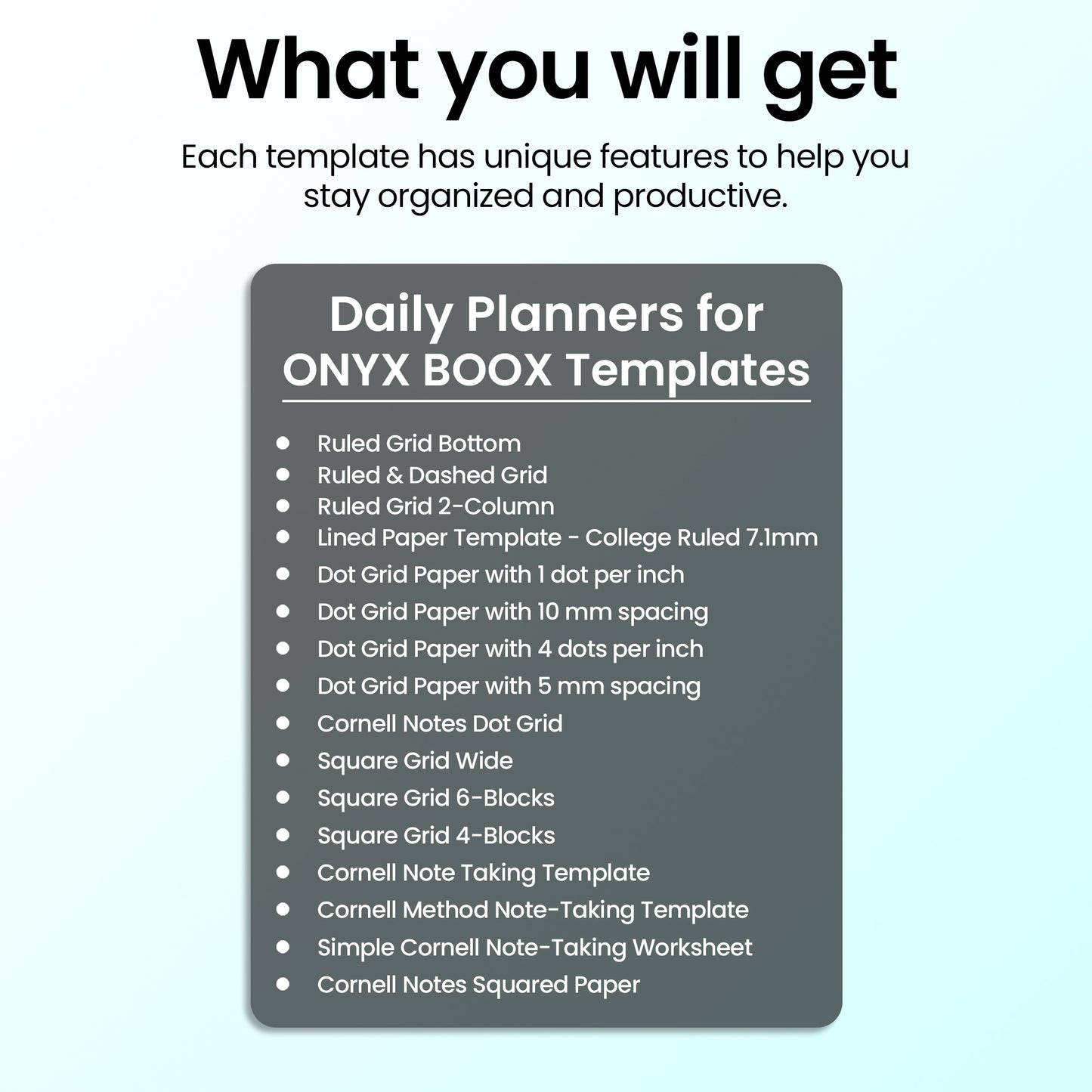 16 Onyx Boox BOOX Note Taking Templates Planners Template Bundle