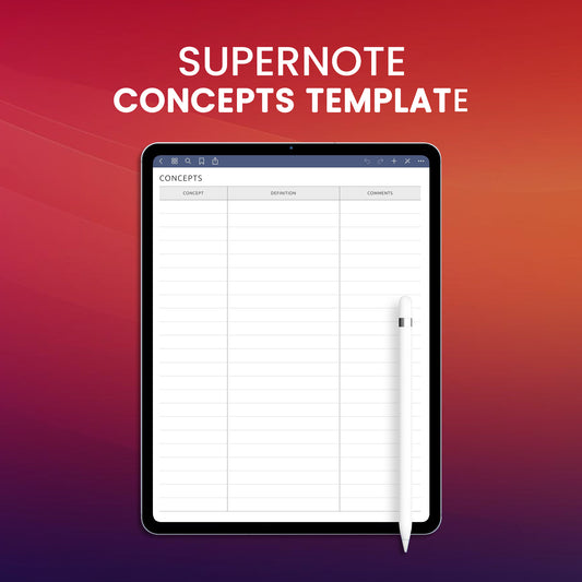 Supernote Concepts Template Planner Template