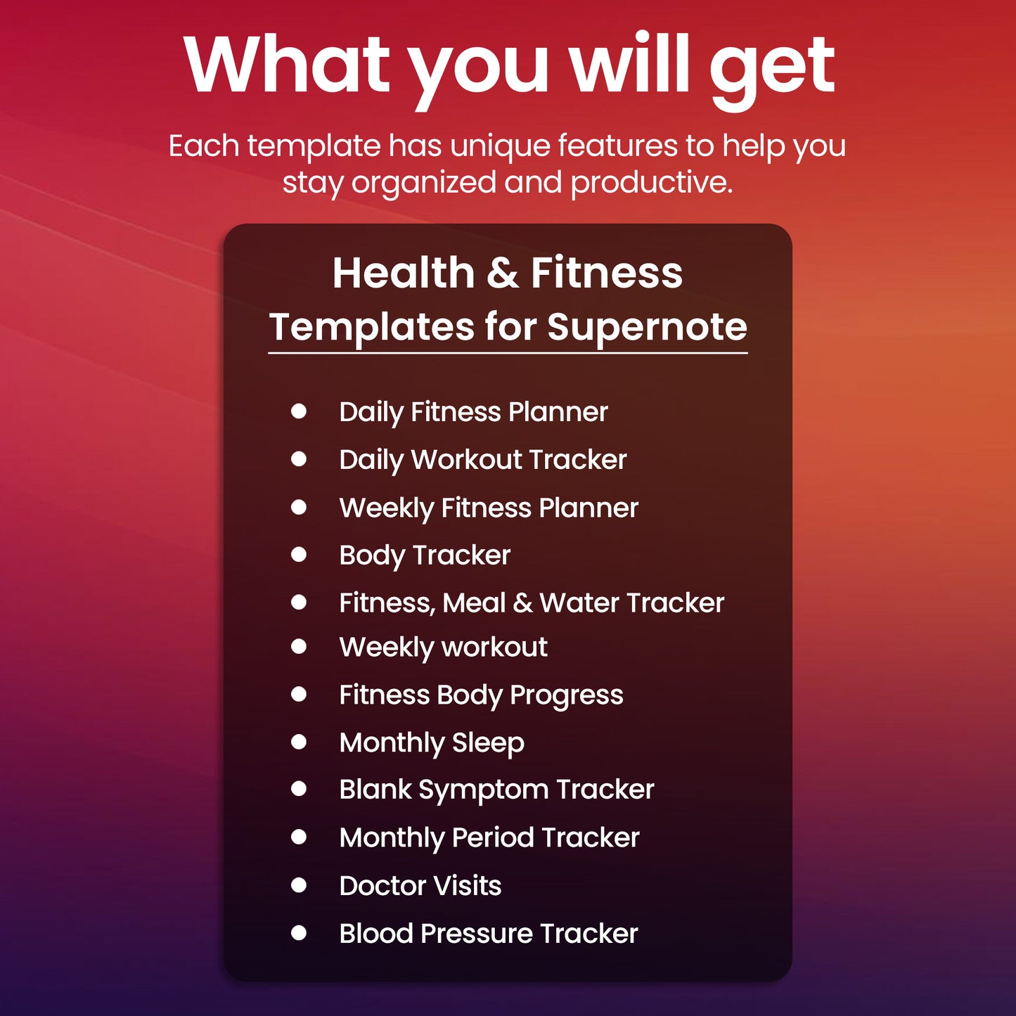 12 Supernote Health & Fitness Templates Planner Template Bundle