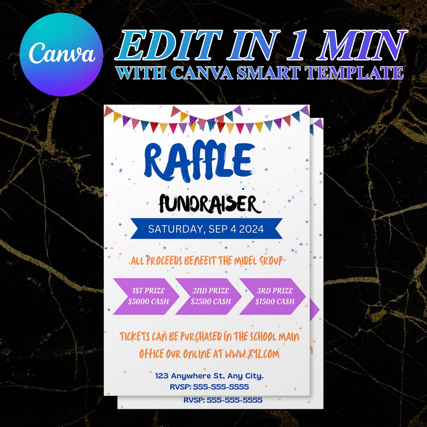 Raffle Fundraiser Flyer Template