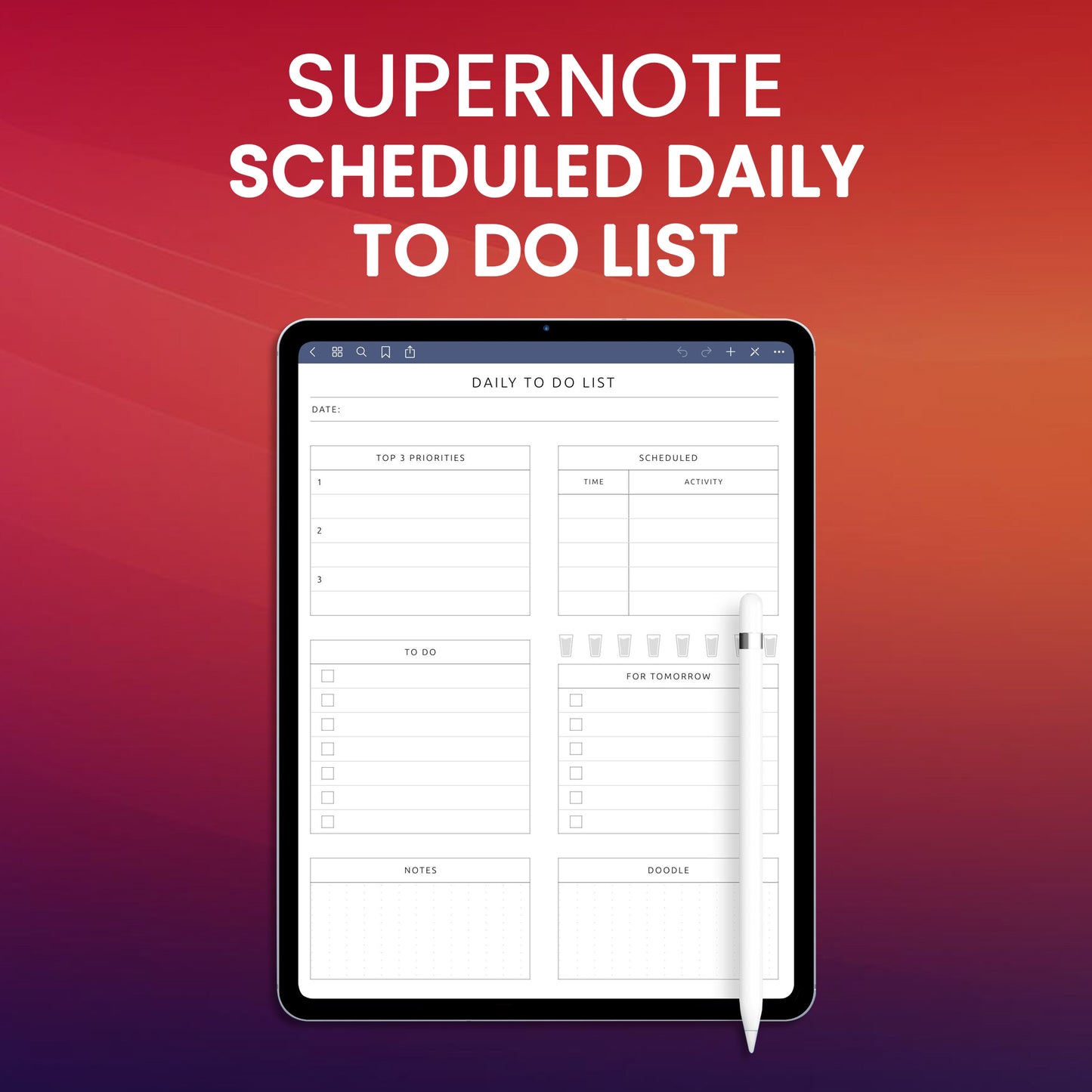 Supernote Scheduled Daily To Do List Planner Template