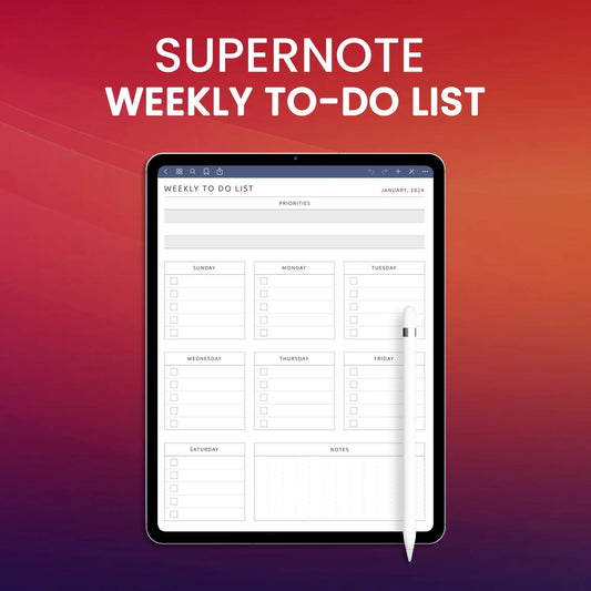 Supernote Weekly To-Do List Planner Template CreativeRino