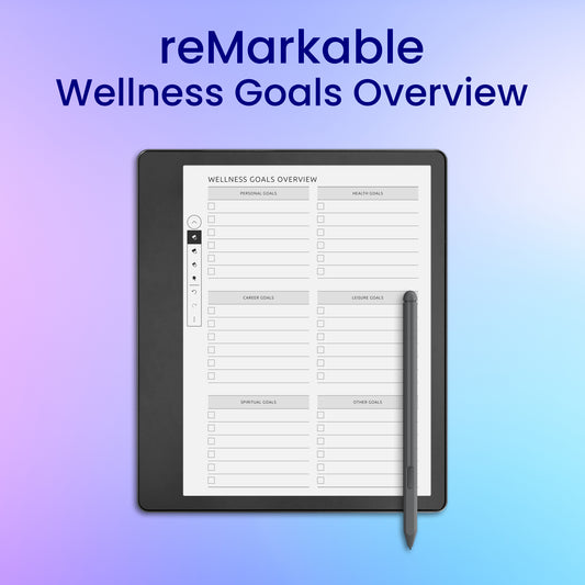 reMarkable 2 Wellness Goals Overview Planner Template