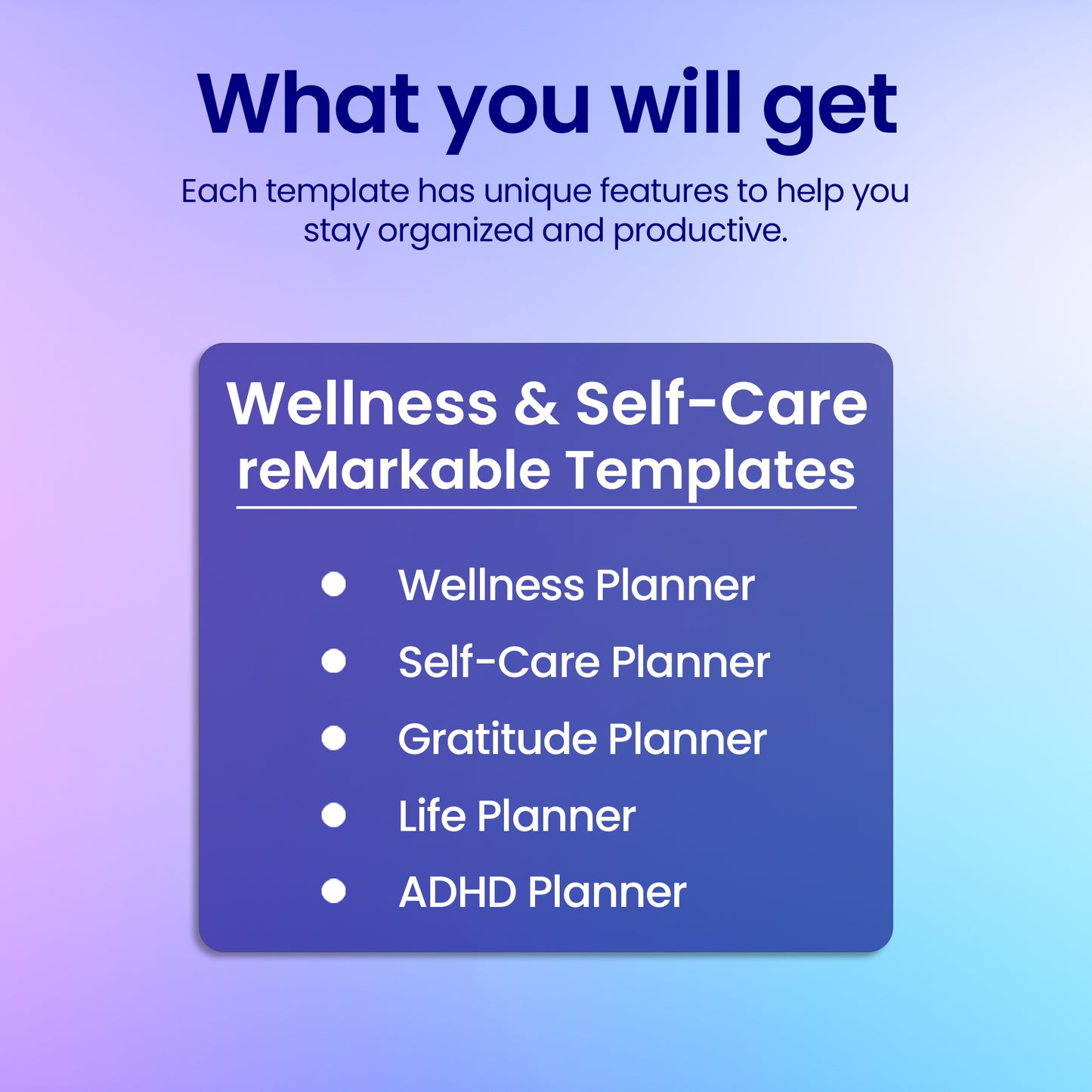 5 reMarkable 2 Wellness & Self-Care Planners Template Bundle