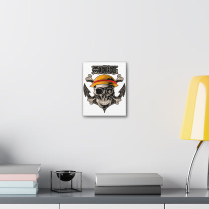 One Piece Pirate Canvas Art Print - Skull and Crossbones Design - CreativeRino