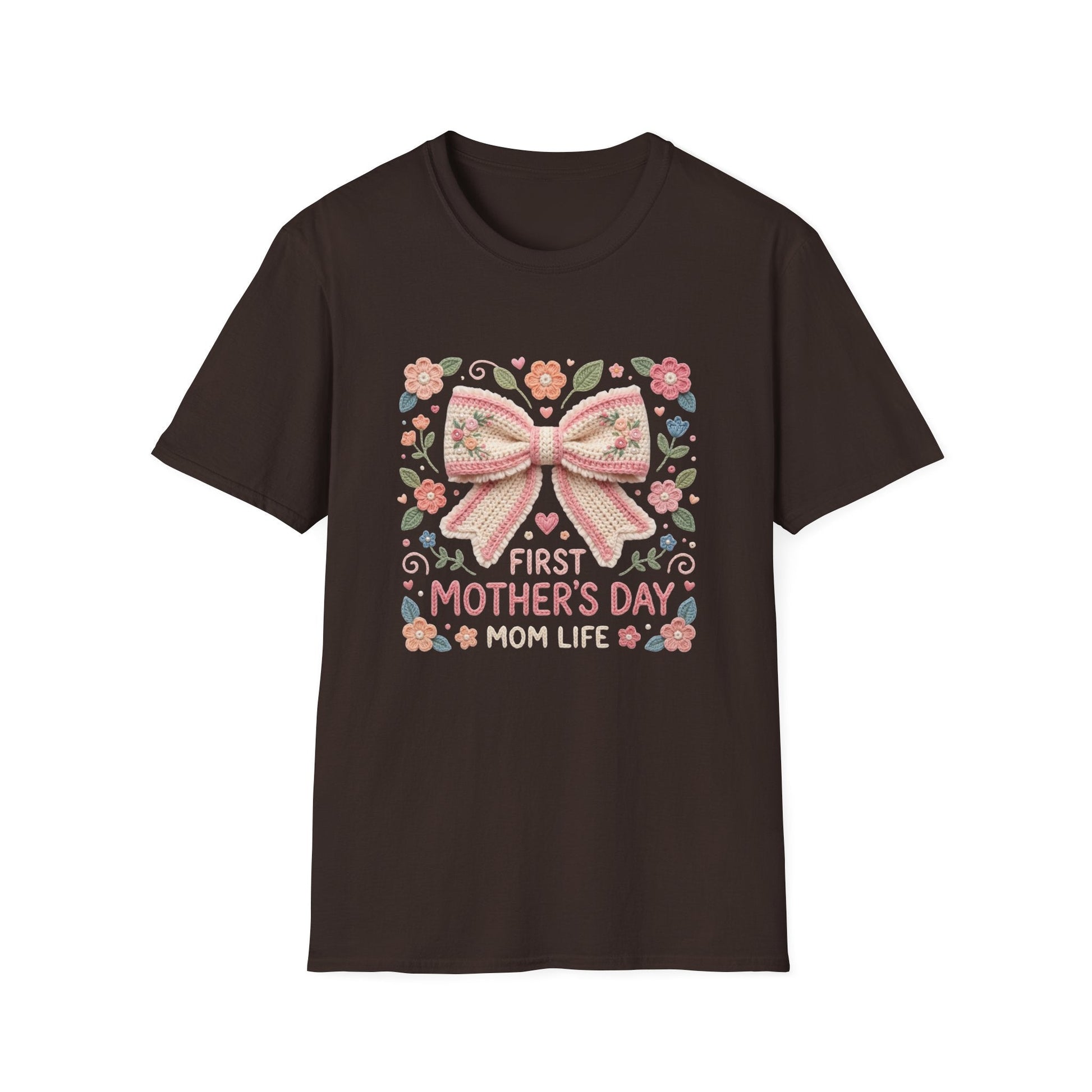 First Mother's Day Mom Life T-Shirt — Floral Bow New Mom Gift Printify