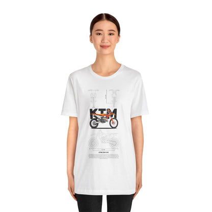 KTM 250 EXC Motorcycle Blueprint Unisex Jersey T-shirt - CreativeRino