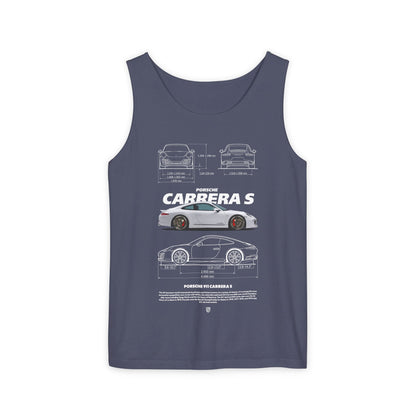 Porsche 911 Carrera S Graphic Tank Top for Car Enthusiasts - CreativeRino