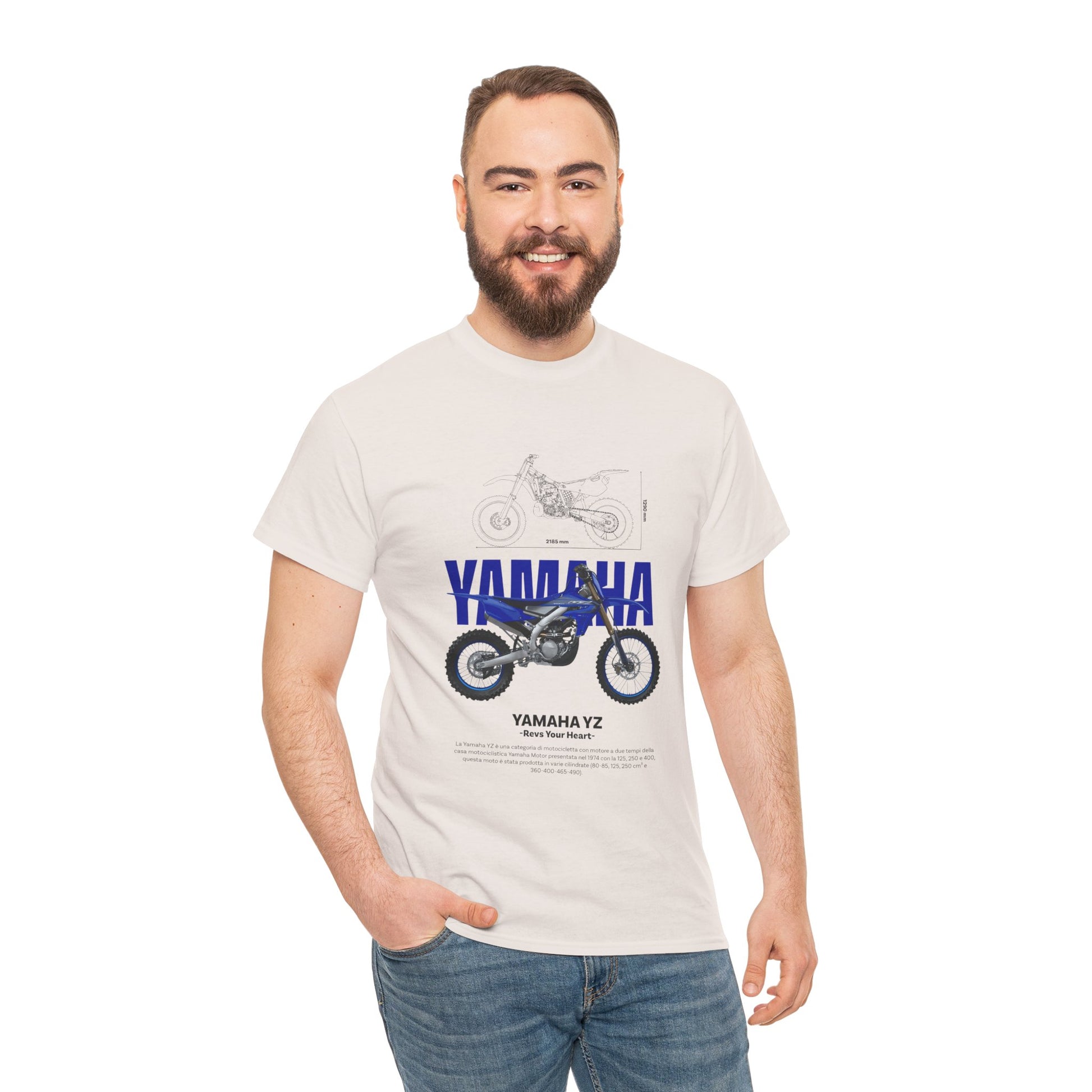 Yamaha YZ Motorcycle Unisex Heavy Cotton Tee - Perfect T-shirt for Bikers and Motorcycle Enthusiasts - CreativeRino