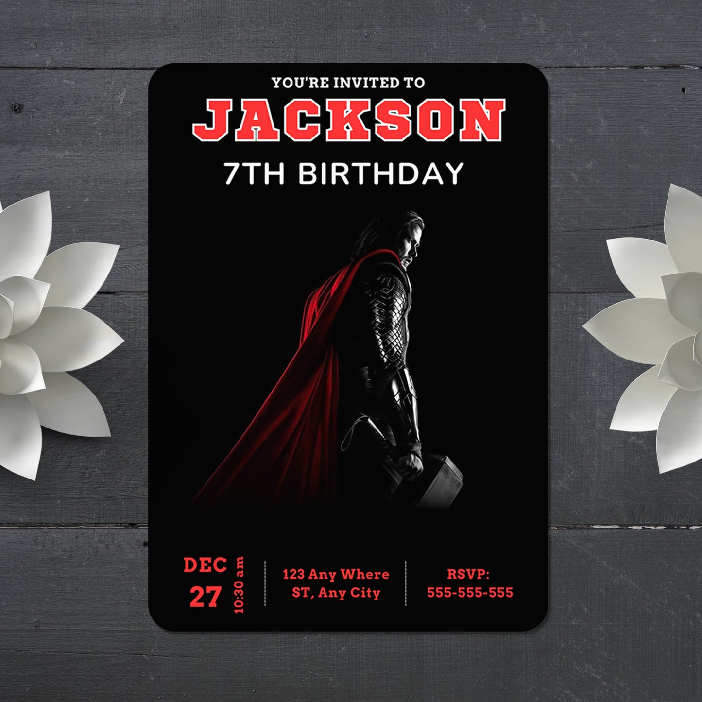 Thor Birthday Invitation Template - CreativeRino