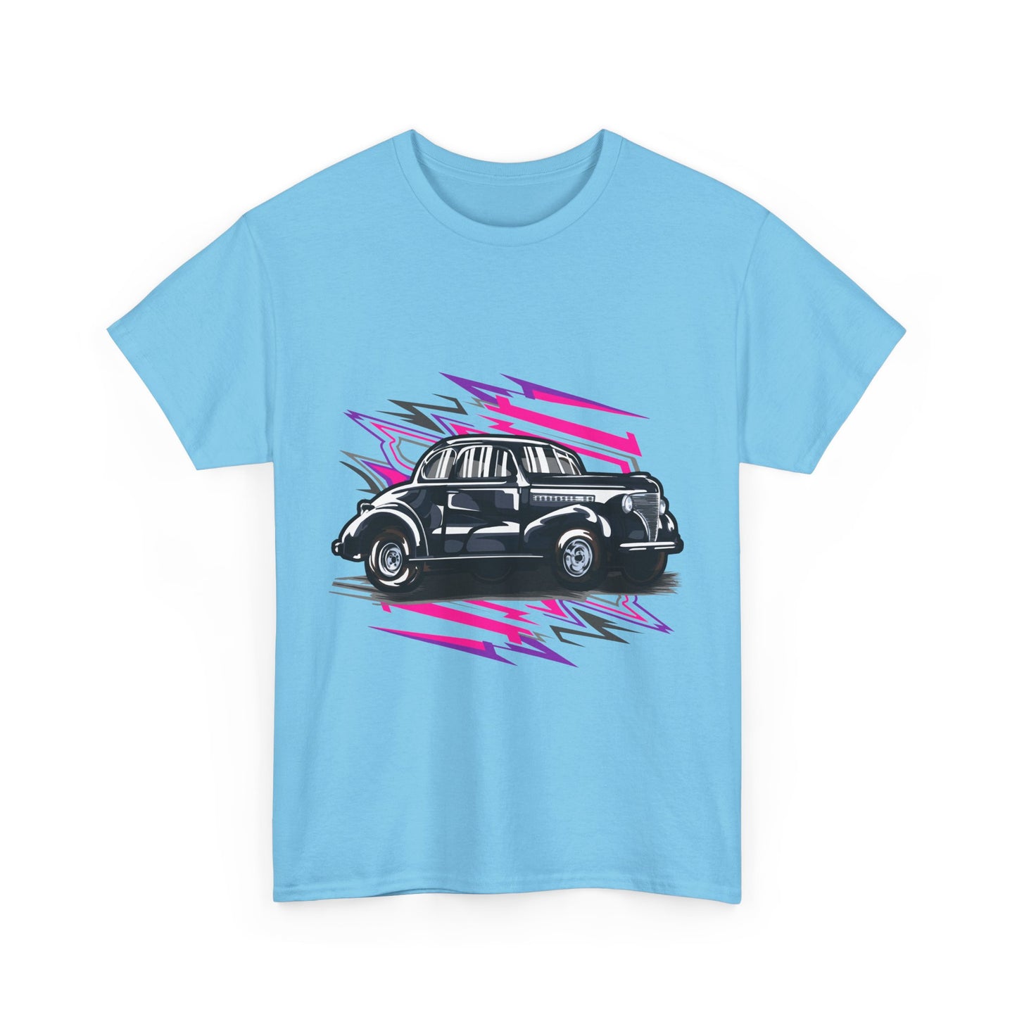 Retro Car Unisex Heavy Cotton Tee - Stylish Graphic T-shirt for Auto Enthusiasts - CreativeRino