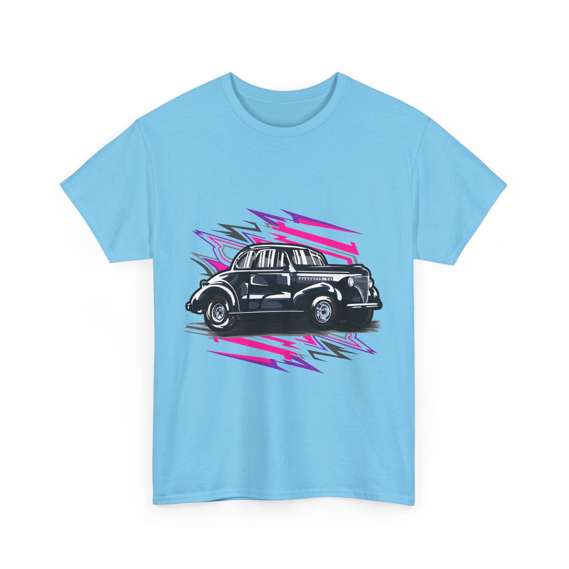Retro Car Unisex Heavy Cotton Tee - Stylish Graphic T-shirt for Auto Enthusiasts - CreativeRino