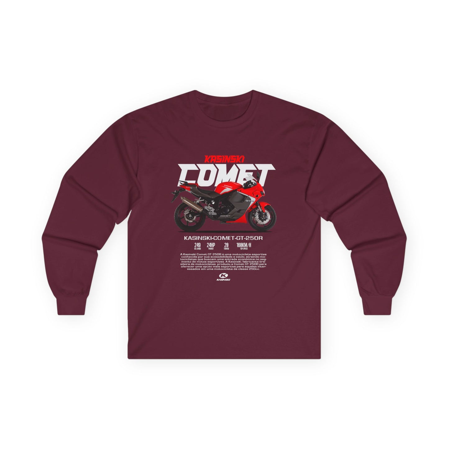 Kasinski Comet GT 250R Motorcycle Long Sleeve Tee - Unisex Ultra Cotton Graphic T-shirt - CreativeRino