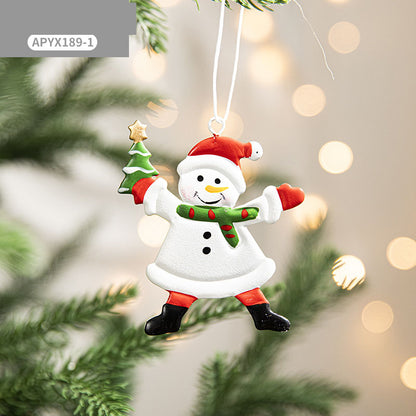 Hand-Painted Snowman Christmas Ornaments | Cute Wooden or Resin Tree Pendants Decor