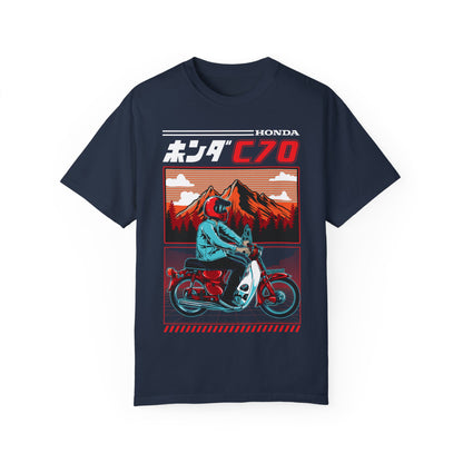 Vintage Honda Motorcycle T-Shirt - Unisex Garment-Dyed Tee for Riders - CreativeRino