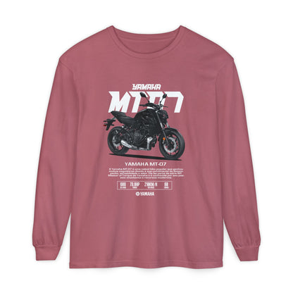 Yamaha MT-07 Long Sleeve T-Shirt for Motorcycle Enthusiasts - CreativeRino