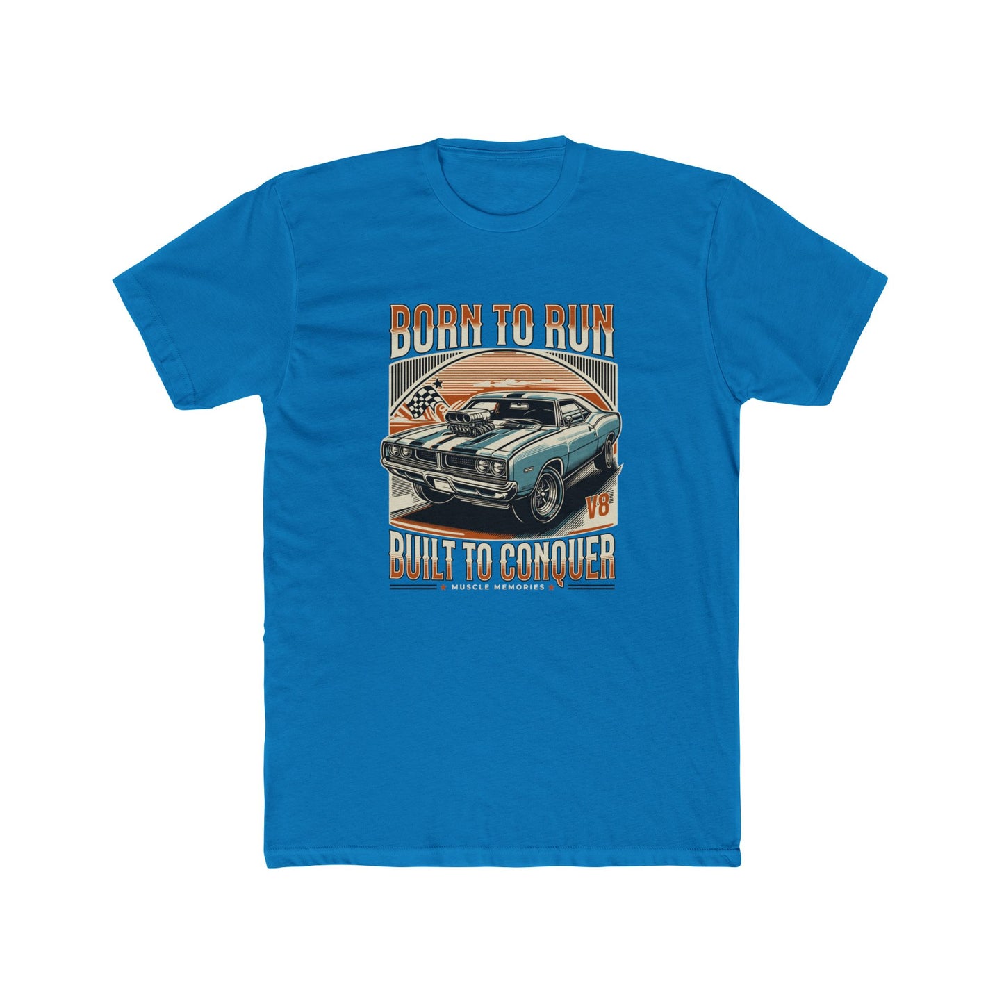 Born to Run: Vintage Muscle Car Unisex Cotton Crew Tee | Car T-shirt - CreativeRino