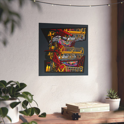 Vibrant Matte Square Posters featuring Custom Farming Artwork - CreativeRino