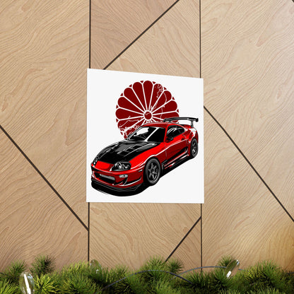 Japanese Car Culture Matte Square Poster - Ideal for Auto Enthusiasts - CreativeRino