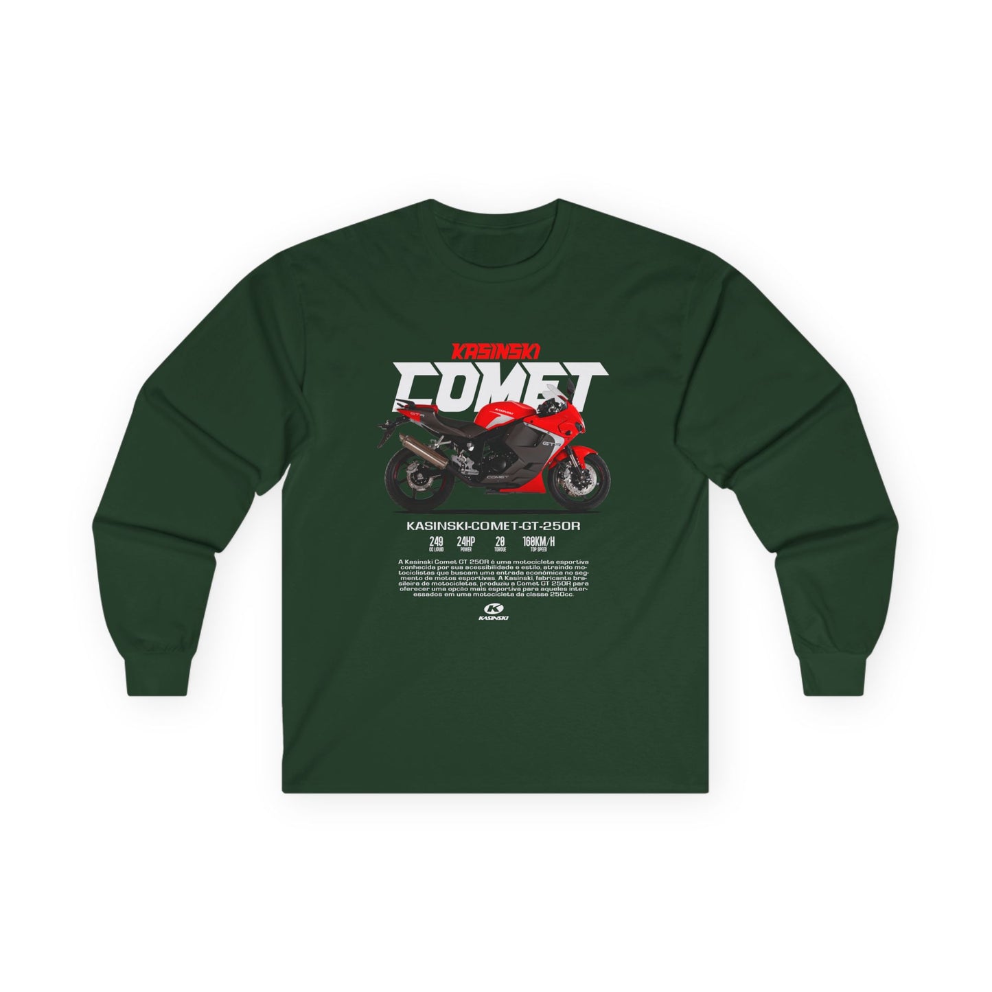 Kasinski Comet GT 250R Motorcycle Long Sleeve Tee - Unisex Ultra Cotton Graphic T-shirt - CreativeRino