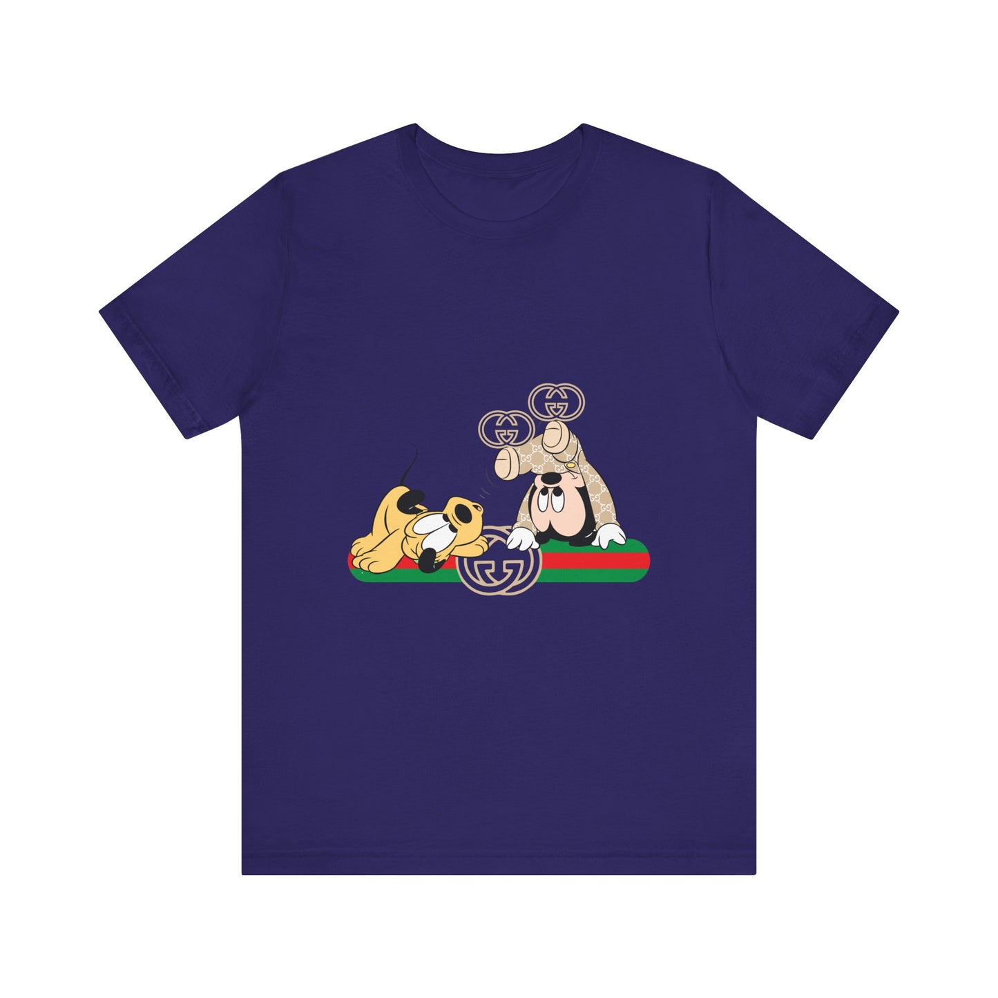 Playful Baby Mickey Mouse Cartoon Gucci Graphic Tee - Fun Unisex Short Sleeve T-shirt - CreativeRino
