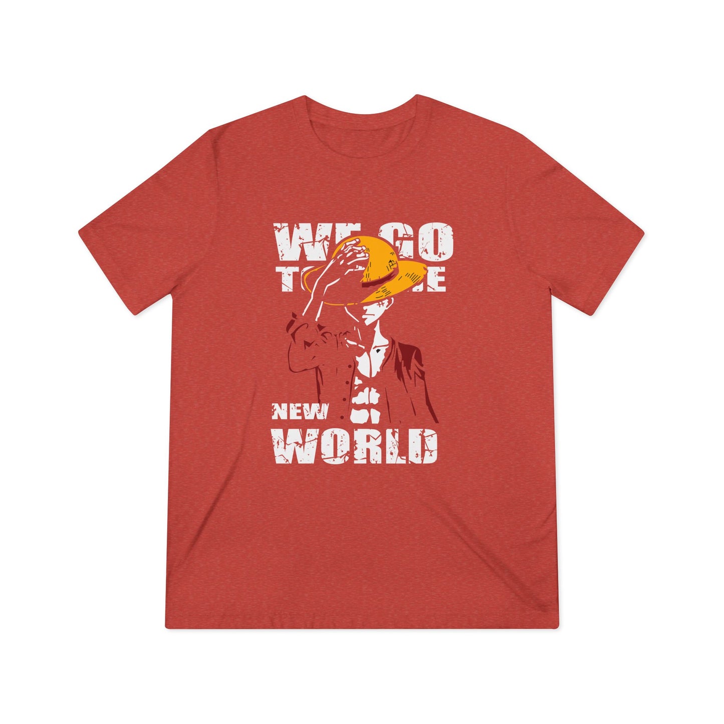 One Piece We Go To The New World Unisex Triblend Tee - Anime Graphic T-shirt - CreativeRino