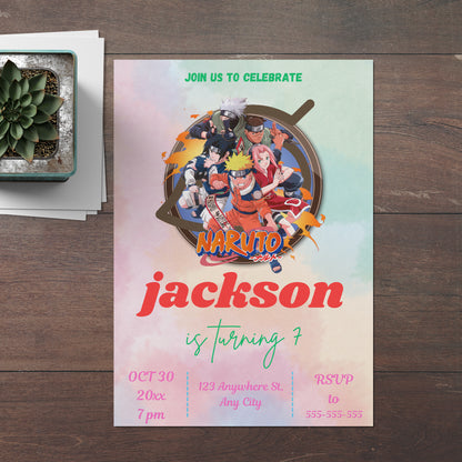 Naruto Birthday Invitation Template - CreativeRino