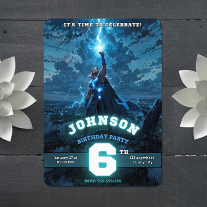 Thor Birthday Invitation Template - CreativeRino