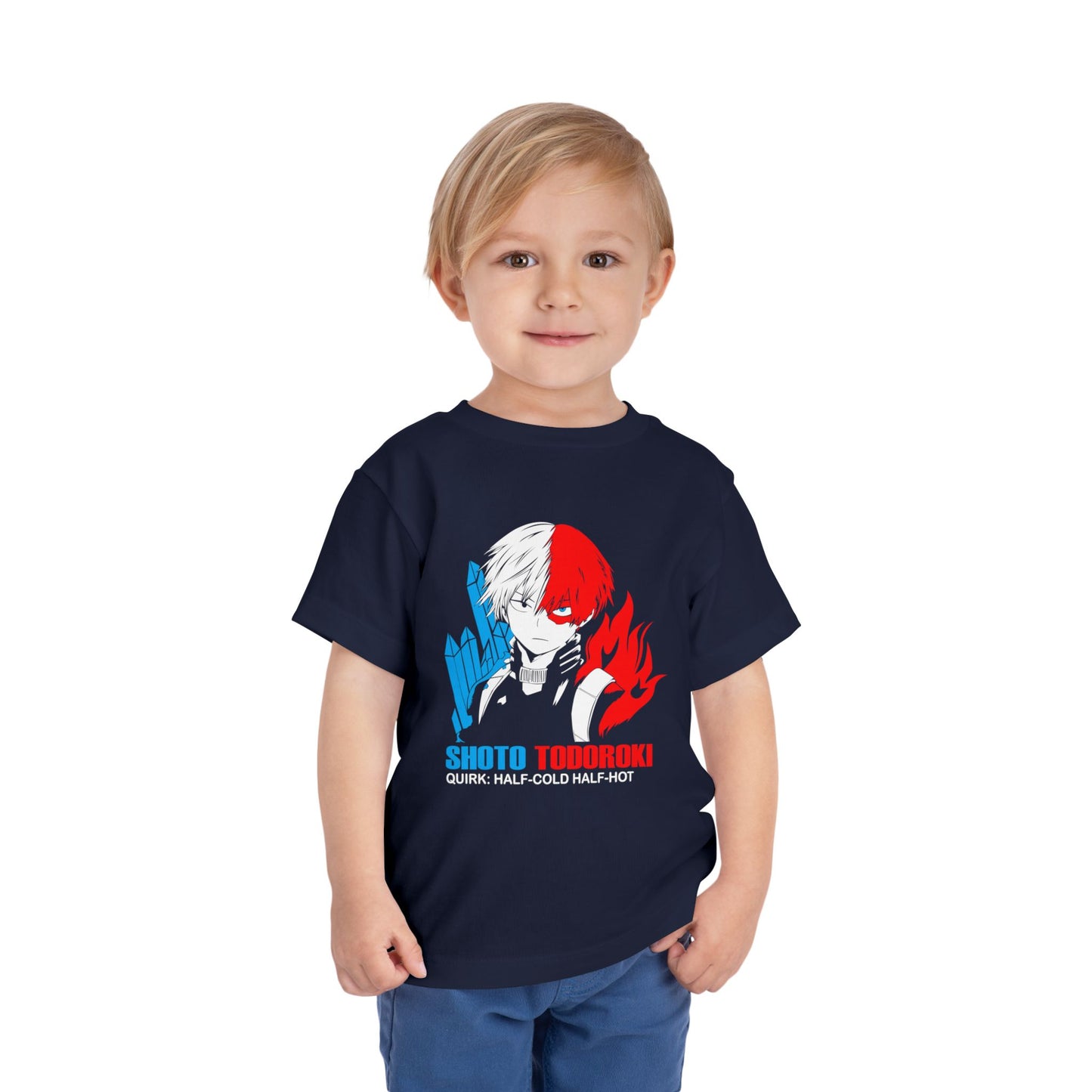 My Hero Academia Toddler Short Sleeve Tee - Shoto Todoroki Anime Graphic T-shirt for Fans - CreativeRino