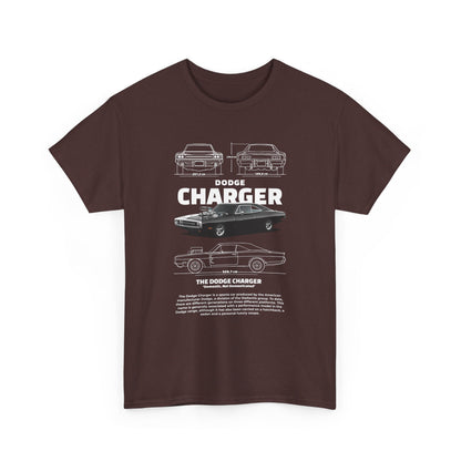 Dodge Challenger Car Graphic Unisex Heavy Cotton Tee - Vintage Automobile T-Shirt - CreativeRino