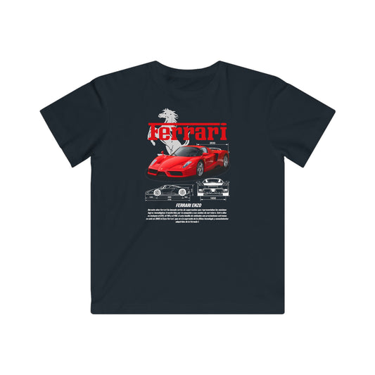 Ferrari Graphic Kids Tee - Red Sports Car Shirt for Young Car Enthusiasts - CreativeRino