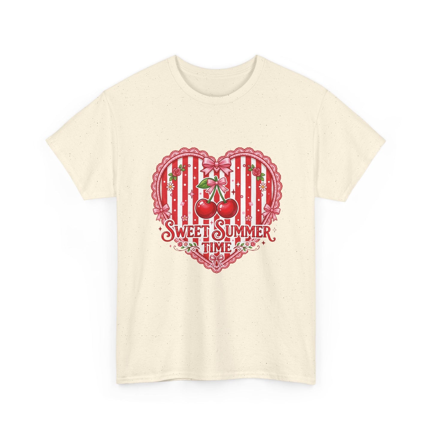 Sweet Summer Time Cherry Heart T-Shirt Printify