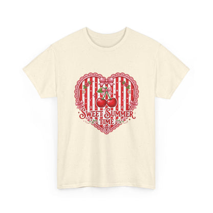 Sweet Summer Time Cherry Heart T-Shirt Printify